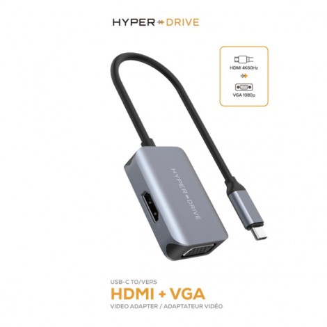 Cổng chuyển HyperDrive HDMI/VGA 4K 2 in 1 HD-C2HV-GR