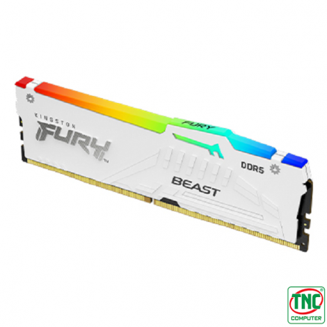 Ram Desktop Kingston Fury Beast RGB White 32GB DDR5 Bus 5200Mhz KF552C40BWAK2-32
