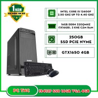 Máy bộ TNC I5412F (I5 12400F/ Ram 16GB/ SSD 250GB/ VGA 4GB)