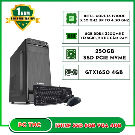 Máy bộ TNC I3112F (I3 12100F/ Ram 8GB/ SSD 250GB/ VGA 4GB)