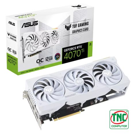 Card màn hình Asus TUF Gaming GeForce RTX 4070 Ti White OC Edition 12GB GDDR6X (TUF-RTX4070TI-O12G-White-Gaming)