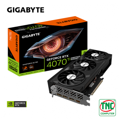 Card màn hình Gigabyte GeForce RTX 4070 Ti Super Windforce OC 16G (GV-N407TSWF3OC-16GD)