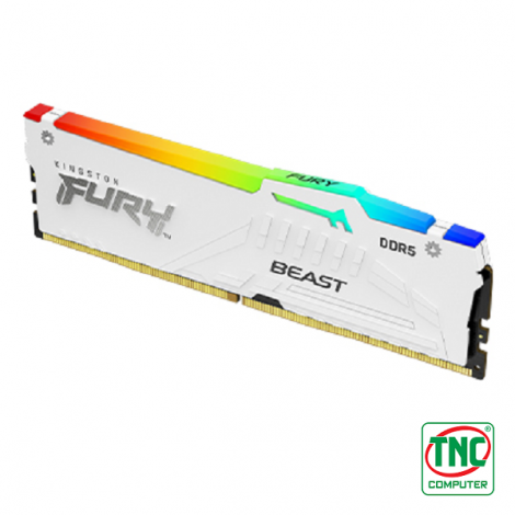 Ram Desktop Kingston Fury Beast RGB White 32GB DDR5 Bus 5600Mhz KF556C40BWAK2-32