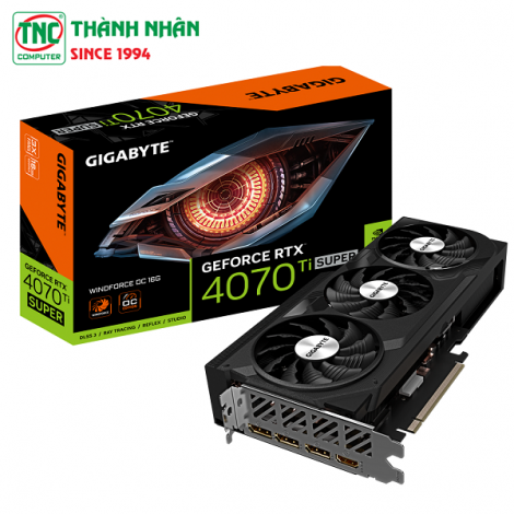 Card màn hình Gigabyte GeForce RTX 4070 Ti Super Windforce OC 16G (GV-N407TSWF3OC-16GD)