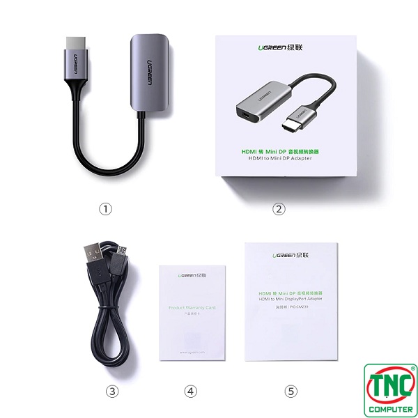 Cáp chuyển đổi HDMI to Mini Displayport Hỗ Trợ 4K Ugreen Cáp chuyển đổi HDMI to Mini Displayport Hỗ Trợ 4K Ugreen