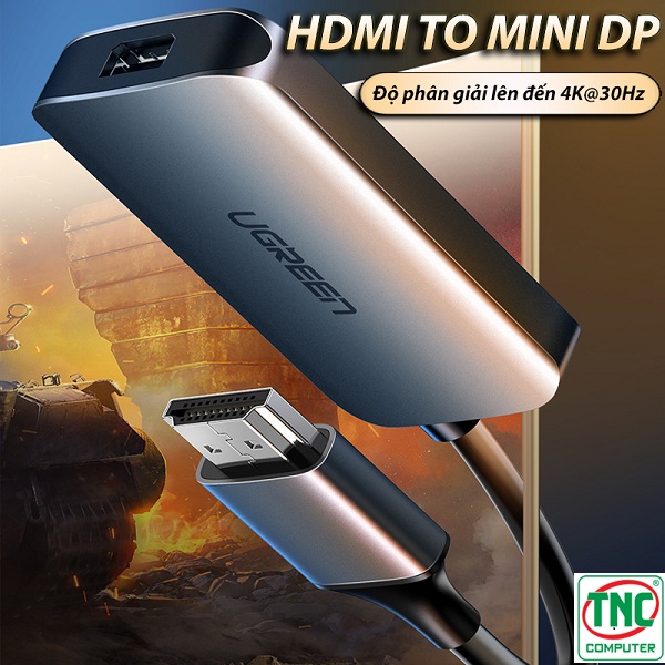 Cáp chuyển đổi HDMI to Mini Displayport Hỗ Trợ 4K Ugreen 60352 Cáp chuyển đổi HDMI to Mini Displayport Hỗ Trợ 4K Ugreen 60352