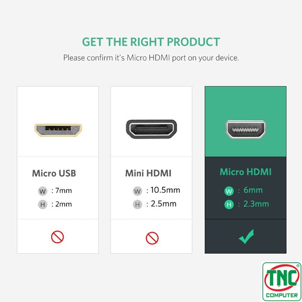 Cáp chuyển đổi Micro HDMI to HDMI dài 2m hỗ trợ 4K30Hz HDR Ugreen Cáp chuyển đổi Micro HDMI to HDMI dài 2m hỗ trợ 4K30Hz HDR Ugreen