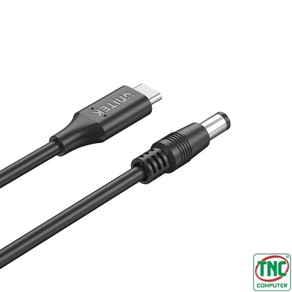 Cáp sạc USB-C Sang DC Jack 5.5 x 2.5 mm 65W Unitek C14116BK cho Laptop Cáp sạc USB-C Sang DC Jack 5.5 x 2.5 mm 65W Unitek C14116BK cho Laptop