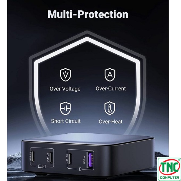 Củ sạc nhanh đa cổng GaN Nexode 100W Ugreen CD328 90736 Củ sạc nhanh đa cổng GaN Nexode 100W Ugreen CD328 90736