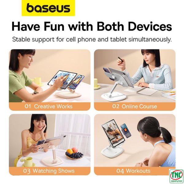 Giá đỡ điện thoại và Ipad Baseus Seashell Stand Baby Pink B10451501411-00 Giá đỡ điện thoại và Ipad Baseus Seashell Stand Baby Pink B10451501411-00