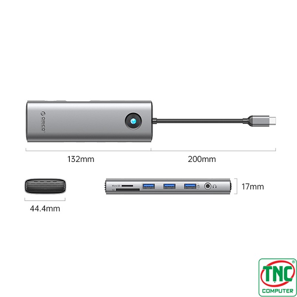 Hub USB Type-C đa năng 10 trong 1 Orico PW11-10P-GY Hub USB Type-C đa năng 10 trong 1 Orico PW11-10P-GY