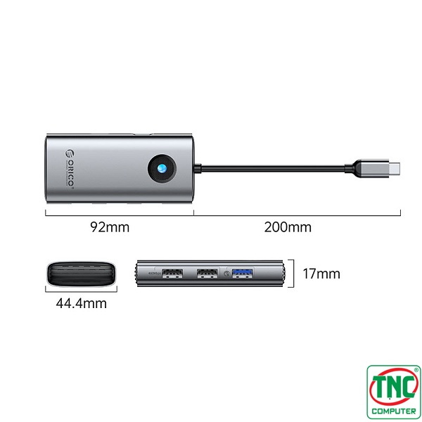 Hub USB Type-C đa năng 5 trong 1 Orico PW11-5P-GY có thiết kế nhỏ gọn, tinh tế Hub USB Type-C đa năng 5 trong 1 Orico PW11-5P-GY có thiết kế nhỏ gọn, tinh tế