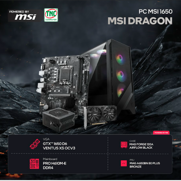 Máy bộ TNC x MSI DRAGON I5R16S250V1650O có hiệu suất mạnh mẽ Máy bộ TNC x MSI DRAGON I5R16S250V1650O có hiệu suất mạnh mẽ