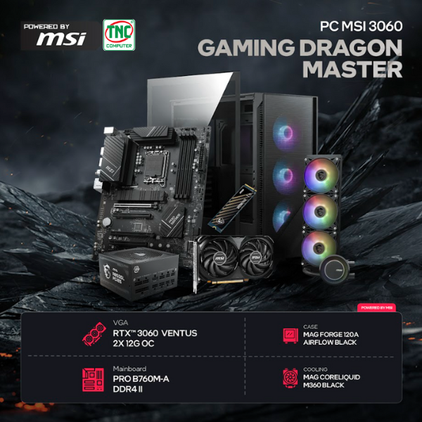 Máy bộ TNC x MSI DRAGON MASTER I7R16S500V3060O tích hợp card đồ họa chất lượng Máy bộ TNC x MSI DRAGON MASTER I7R16S500V3060O tích hợp card đồ họa chất lượng