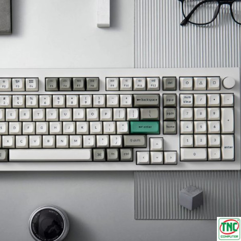 Bàn phím Gaming Keychron Q5M-P1 Q5 Max Swappable RGB Backlight Red Switch Knob Version Shell White