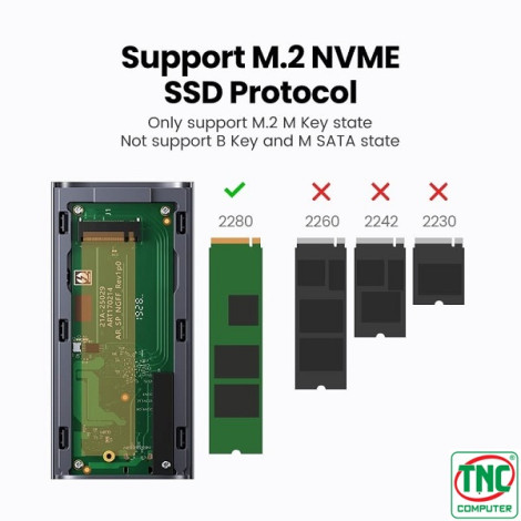 Box đựng ổ cứng SSD NVMe M.2 Thunderbolt 3 Ugreen 80336 CM343