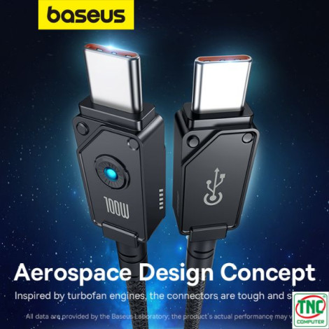 Cáp sạc nhanh Baseus Unbreakable Type-C to Type-C 100W dài 2m P10355800111-01 Đen