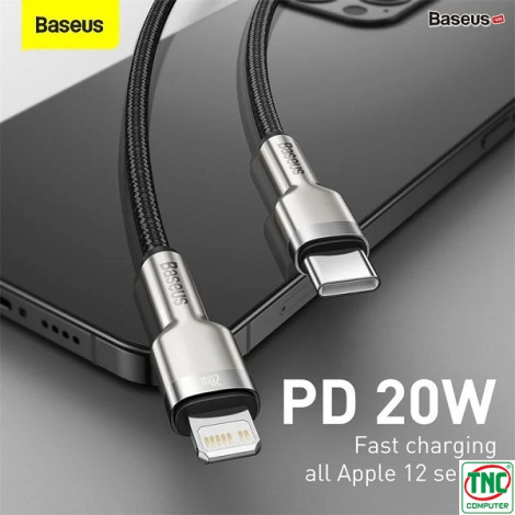Cáp chuyển đổi USB-C sang Lightning Baseus Cafule Series Metal dài 1m CATLJK-A01