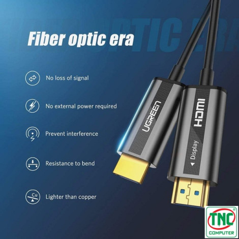 Cáp HDMI 2.0 sợi quang dài 30m hỗ trợ 4K@60Hz HDR Ugreen 50217