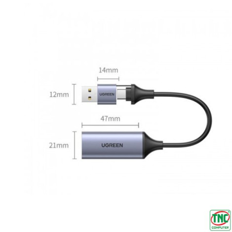 Cáp ghi hình HDMI to USB A và USB C Video Capture Card Ugreen 40189