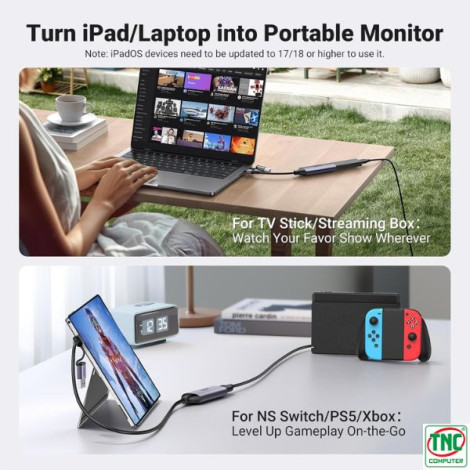 Cáp ghi hình HDMI to USB A và USB C Video Capture Card Ugreen 40189