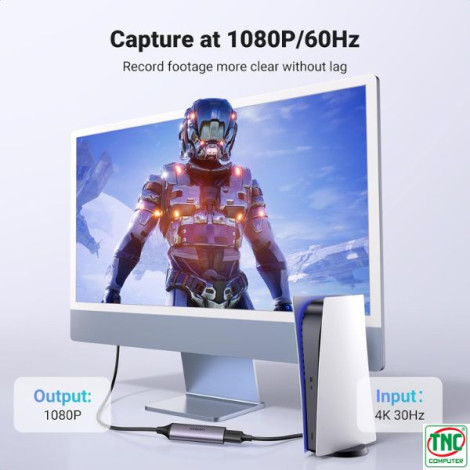 Cáp ghi hình HDMI to USB A và USB C Video Capture Card Ugreen 40189