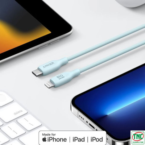 Cáp sạc Anker 541 Type-C sang Lightning dài 1.8m TPE Bio-Based Xanh dương (Blue) B2B_A80A2N31