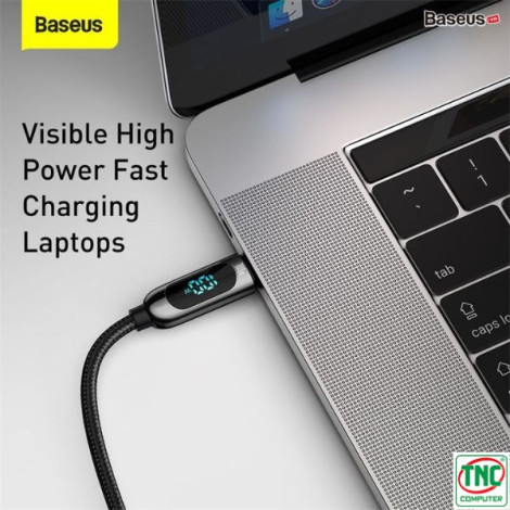 Cáp sạc nhanh Baseus Display Type-C to Type-C 100W dài 2m CATSK-C01 màu Đen