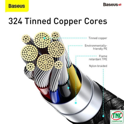 Cáp sạc nhanh Baseus Display Type-C to Type-C 100W dài 2m CATSK-C01 màu Đen