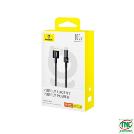 Cáp sạc nhanh Baseus Gem USB-C 100W dài 1m P10373002111-00 Cluster Black