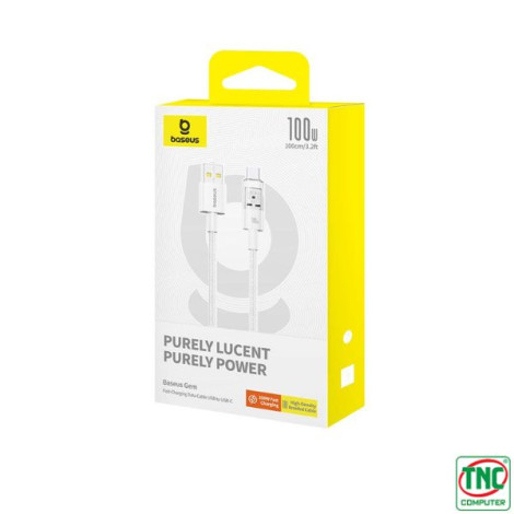 Cáp sạc nhanh Baseus Gem USB-C 100W dài 1m P10373002211-00 Moon White