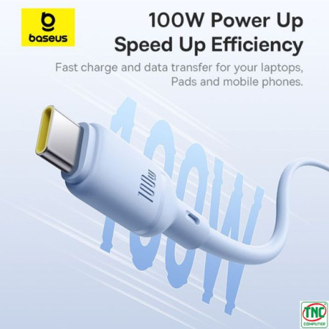 Cáp sạc nhanh OS-Baseus Silky USB to Type-C 100W dài 1m Blue P10377703313-00