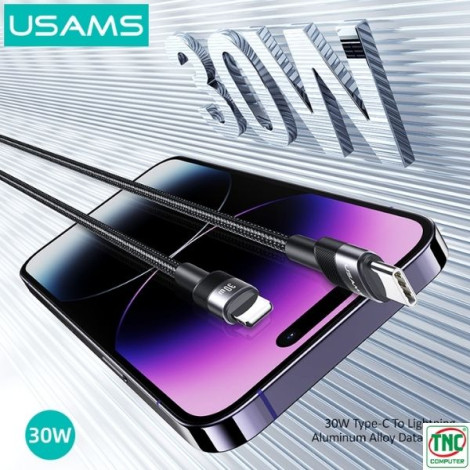 Cáp sạc nhanh USAMS 30W Type-C to Lightning dài 1.2m SJ729USBSG01