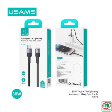 Cáp sạc nhanh USAMS 30W Type-C to Lightning dài 1.2m SJ729USBSG01