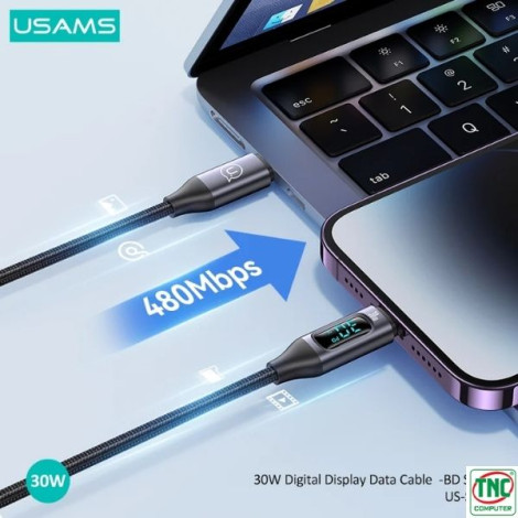 Cáp sạc nhanh USAMS Type-C To Lightning 30W dài 1.2m SJ687USB01