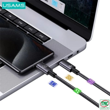 Cáp sạc nhanh USAMS Type-C To Type-C 60W dài 0.25m SJ678USB01