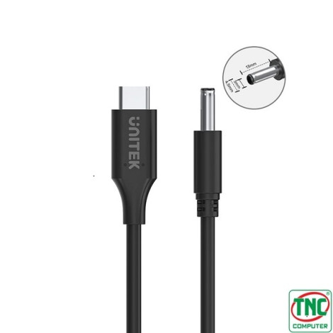 Cáp sạc USB-C Sang DC Jack 4.5 x 3.0 mm 65W Unitek C14120BK cho Laptop Dell 