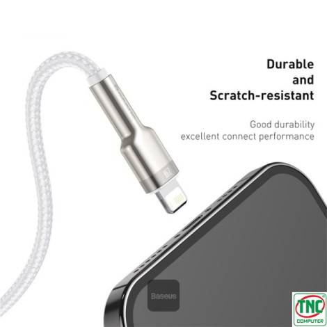 Cáp sạc nhanh USB to Lightning 2.4A dài 1m Baseus Cafule CALJK-A02 White