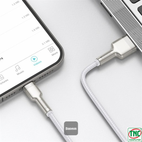 Cáp sạc nhanh USB to Lightning 2.4A dài 1m Baseus Cafule CALJK-A02 White