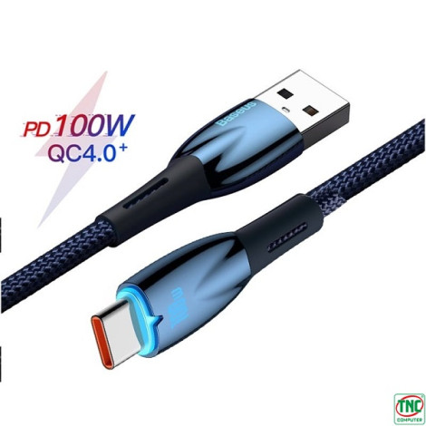 Cáp sạc nhanh USB to Type-C 100W Baseus Glimmer Series dài 1m CADH000403