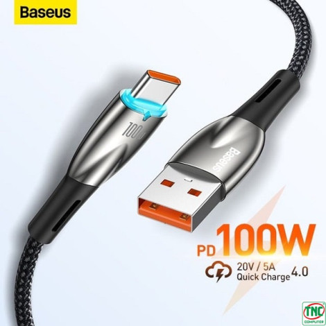 Cáp sạc nhanh USB to Type-C 100W Baseus Glimmer Series dài 2m CADH000501