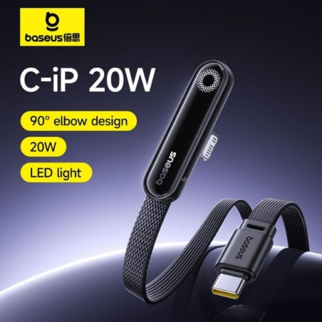 Cáp sạc Type-C to Lightning Baseus MVP 3 20W dài 2m P10382501121-01 Cosmic Black
