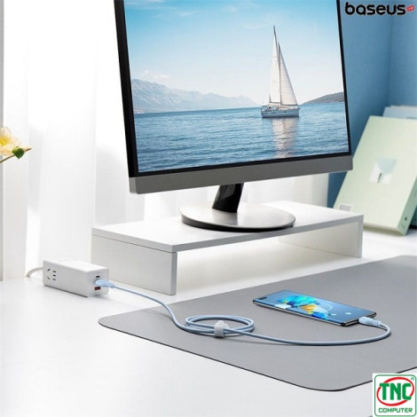 Cáp sạc nhanh Type-C to Type-C 100W dài 1.2m Baseus Pudding P10355702311-00 Galaxy Blue