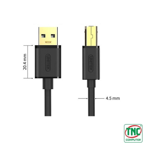 Cáp USB 2.0 máy in dài 15m Unitek U205B màu Đen