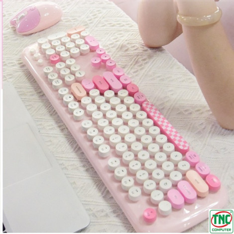 Combo Bàn phím + Chuột không dây GEEZER ZERO màu Hồng