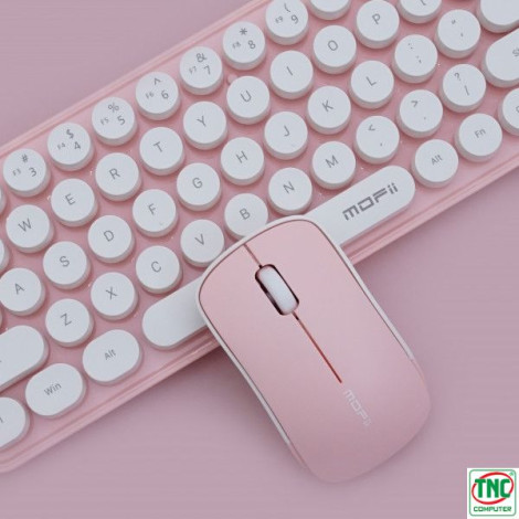 Combo Bàn phím + Chuột không dây Mofii SMK-676367AG màu Hồng