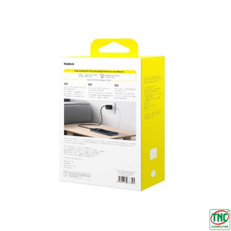 Củ sạc, cáp sạc Type-C Baseus Palm 1C 20W, cáp sạc USB-C to USB-C 60W (20V/3A) 1m Cluster Black P10111603113-01