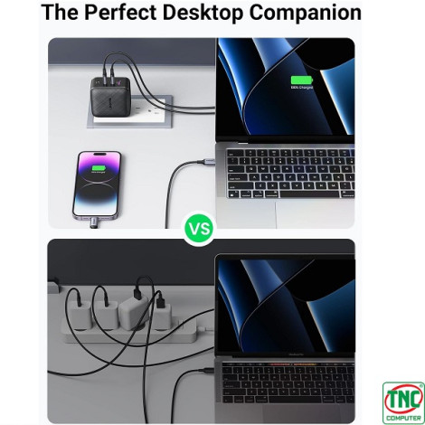 Củ sạc nhanh 4 cổng, 3 USB-C và 1 USB Type-A 65W Ugreen 70773