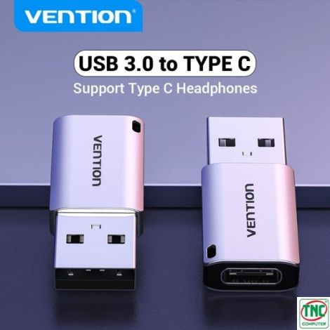Đầu chuyển đổi USB 3.0 to Type-C VENTION CDP-H0 Gray