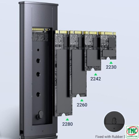 Hộp đựng ổ cứng SSD M.2 NVMe tốc độ 10Gbps Ugreen 15512, Hỗ trợ 8TB, UASP Trim cho M-Key và M&B Key 2230/2242/2260/2280